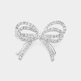 Rhinestone Paved Bow Pin Brooch