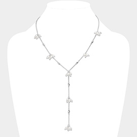 Pearl Cluster Station Y Necklace