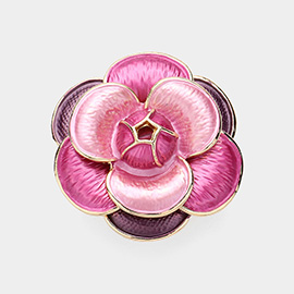 Colored Metal Flower Magnetic Brooch