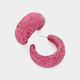 Bling Studded Hoop Earrings