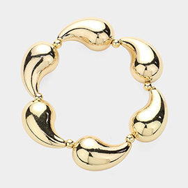 Metal Teardrop Link Stretch Bracelet