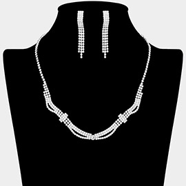 Rhinestone Paved Wavy Necklace