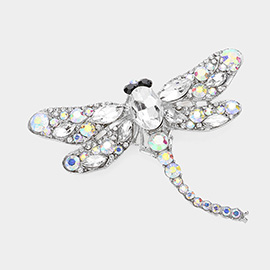 Stone Embellished Dragonfly Pin Brooch