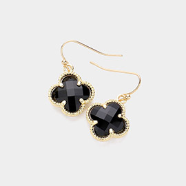 Quatrefoil Stone Cluster Dangle Earrings