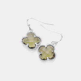 Quatrefoil Stone Cluster Dangle Earrings