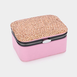 Bling Studded Mini Portable Jewelry Box