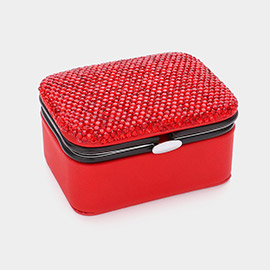 Bling Studded Mini Portable Jewelry Box