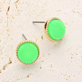 Round Druzy Stud Earrings