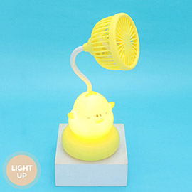 Mini Bunny LED Night Light Desk Fan USB CHARGE