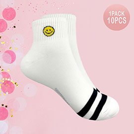 10Pairs - Smile Face Pointed Socks