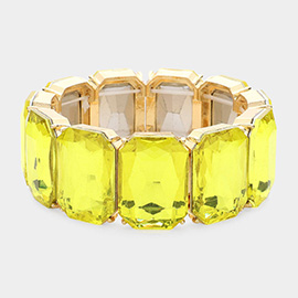 Emerald Cut Stone Stretch Evening Bracelet