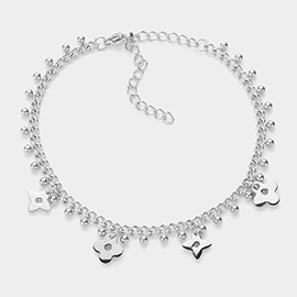 Stainless Steel Flower Charm Bracelet