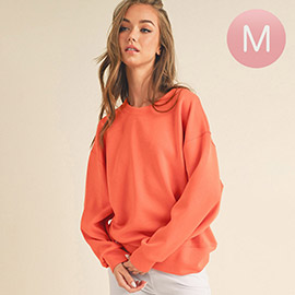 Medium - Womens Solid Crewneck Scuba Sweatshirt