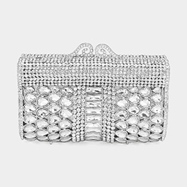 Teardrop Stone Cluster Embellished Bling Clutch / Tote / Shoulder Bag