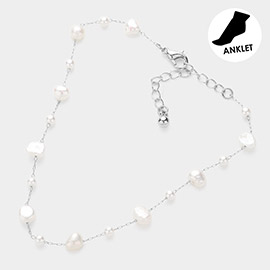 Natural Irregular Pearl Station Anklet