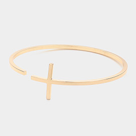 Metal Cross Bangle Bracelet