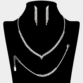 Rhinestone Paved Jewelry Set