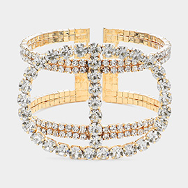 Rhinestone Paved Cuff Bracelet