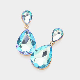 Crystal Double Teardrop Evening Earrings