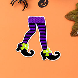 Halloween Witch Legs Iron On Patch