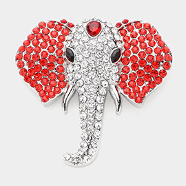 Stone Paved Elephant Pin Brooch