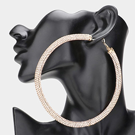 Oversized Bling Studded Hoop Earrings