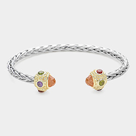 CZ Stone Tip Cuff Bracelet