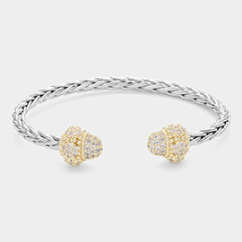 CZ Stone Paved Tip Cuff Bracelet