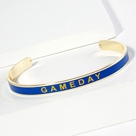 Gold Dipped GAMEDAY Message Enamel Cuff Bracelet