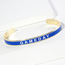 Gold Dipped GAMEDAY Message Enamel Cuff Bracelet