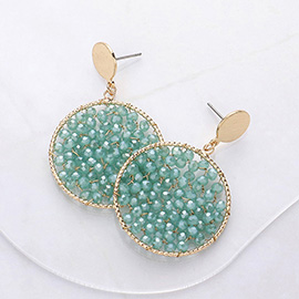 Faceted Beaded Disc Dangle Earrings