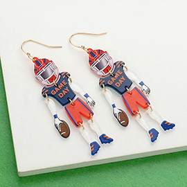 Resin GAME DAY Football Player Dangle Earrings