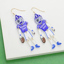 Resin GAME DAY Football Player Dangle Earrings