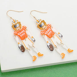 Resin GAME DAY Football Player Dangle Earrings