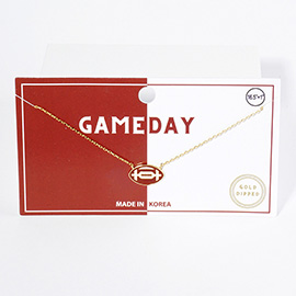 Gold Dipped Gameday Enamel Football Pendant Necklace