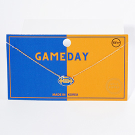 Gold Dipped Gameday Enamel Football Pendant Necklace