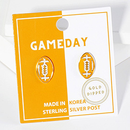 Gold Dipped GAMEDAY Football Stud Earrings