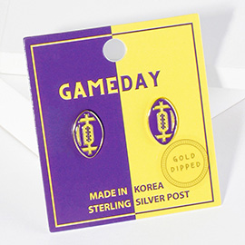 Gold Dipped GAMEDAY Football Stud Earrings