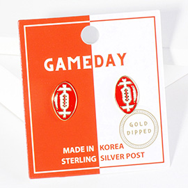 Gold Dipped GAMEDAY Football Stud Earrings