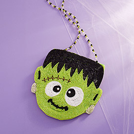 Halloween Frankenstein Beaded Mini Crossbody Bag