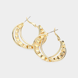 Abstract Metal Hoop Earrings