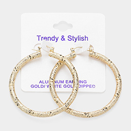 Gold Dipped Textured Aluminum Hoop Earrings