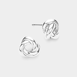 Metal Knot Stud Earrings