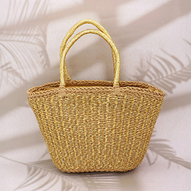 Raffia Metallic Woven Straw Tote Bag / Shoulder Bag