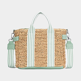 Raffia Top Handle Tote Bag / Crossbody Bag