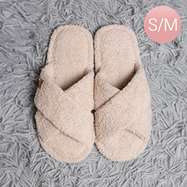 Solid Criss Cross Soft Home Indoor Floor Slippers