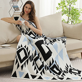 Tribal Geo Pattern Throw Blanket