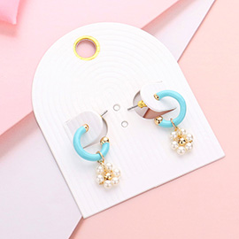 Pearl Flower Dangle Earrings