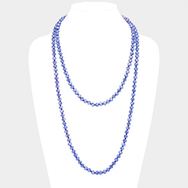 Faceted Beaded Long Necklace