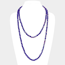 Faceted Beaded Long Necklace